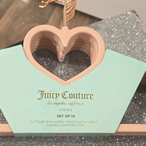 Juicy Couture Notched Shoulder Space Saving Heart Top Set of 10 Hangers- Pink - Picture 4 of 10